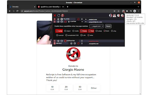 I-download ang NoScript: Proteksyon sa Browser para sa Privacy - Screenshot 1