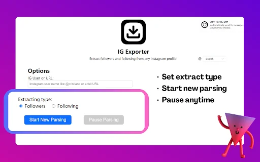 IG Follower Export Tool – I-export ang Instagram Followers sa Excel - Screenshot 2