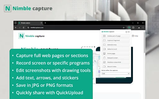 Nimble Capture: Pinakamahusay na Screenshot at Screen Recorder Tool - Screenshot 1
