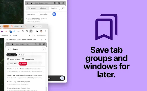 I-download ang Tab Shelf: Best Vertical Tab Manager para sa Chrome - Screenshot 3