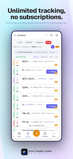 I-download ang Smart Peptide Tracker – Subaybayan ang Iyong Progress - Screenshot 2