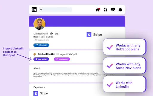 Hublead: I-connect ang LinkedIn sa HubSpot sa 1-Click – Libre - Screenshot 2