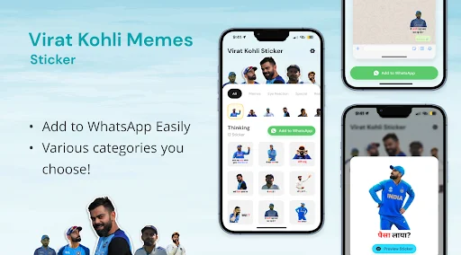 I-download ang Virat Kohli Memes – WASticker Para sa WhatsApp - Screenshot 1