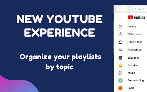 PocketTube: Pamahalaan ang YouTube Playlists – I-download ang Extension - Screenshot 1