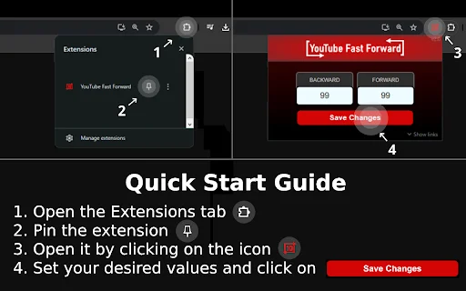 YouTube Fast Forward: I-customize ang Skip Buttons sa Chrome - Screenshot 4