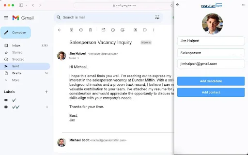 I-download ang Recruiterflow Chrome Extension – Hanapin ang Email - Screenshot 1