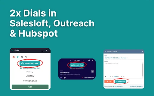 CallCloud: Power Dialer para sa Salesloft, Outreach at Hubspot - Screenshot 1