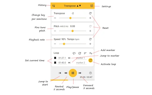 I-download ang Transpose: Baguhin ang Pitch at Bilis ng Musika - Screenshot 2