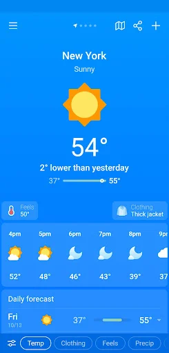 I-download ang Weather & Clima – Tumpak na Weather App Ngayon - Screenshot 1