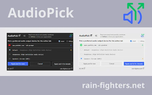 I-download ang AudioPick Chrome Extension – Pamahalaan ang Audio - Screenshot 1