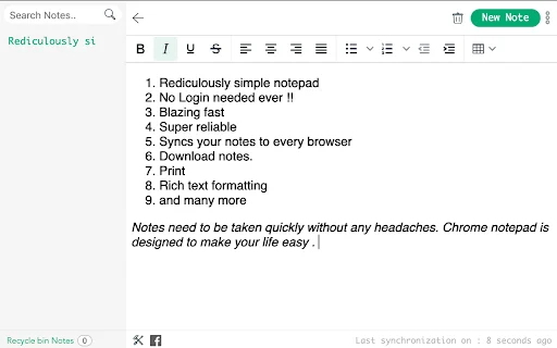 Notepad para sa Chrome – I-sync ang Iyong mga Tala nang Libre - Screenshot 1